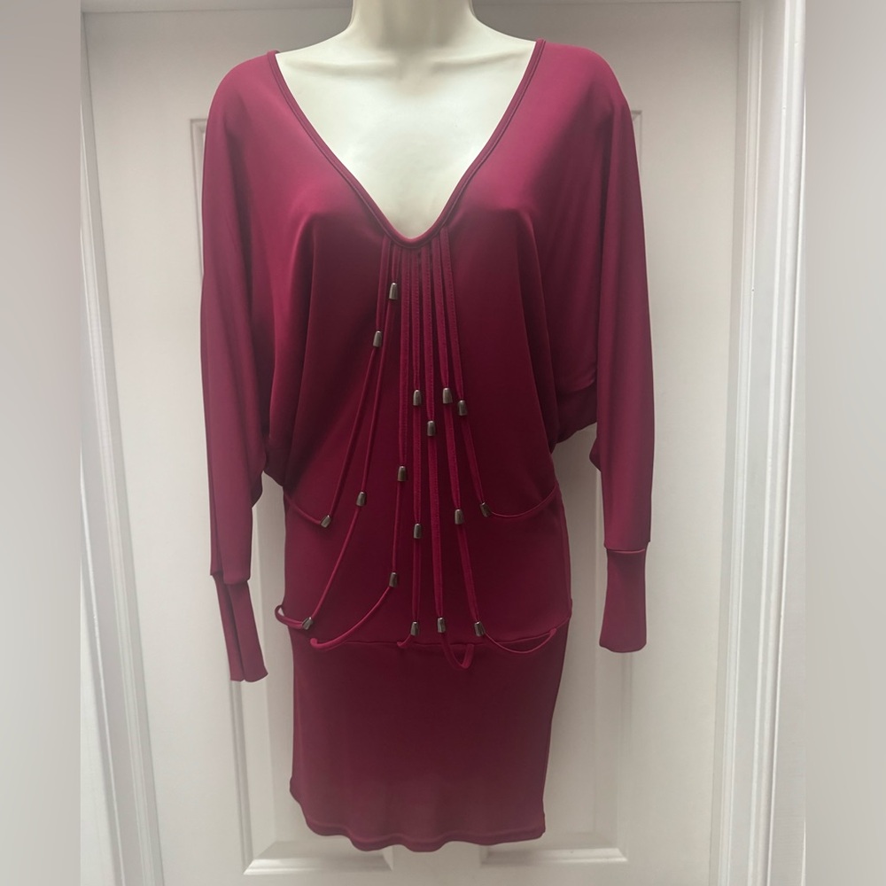NWT Casting Burgundy Dress. Made In France